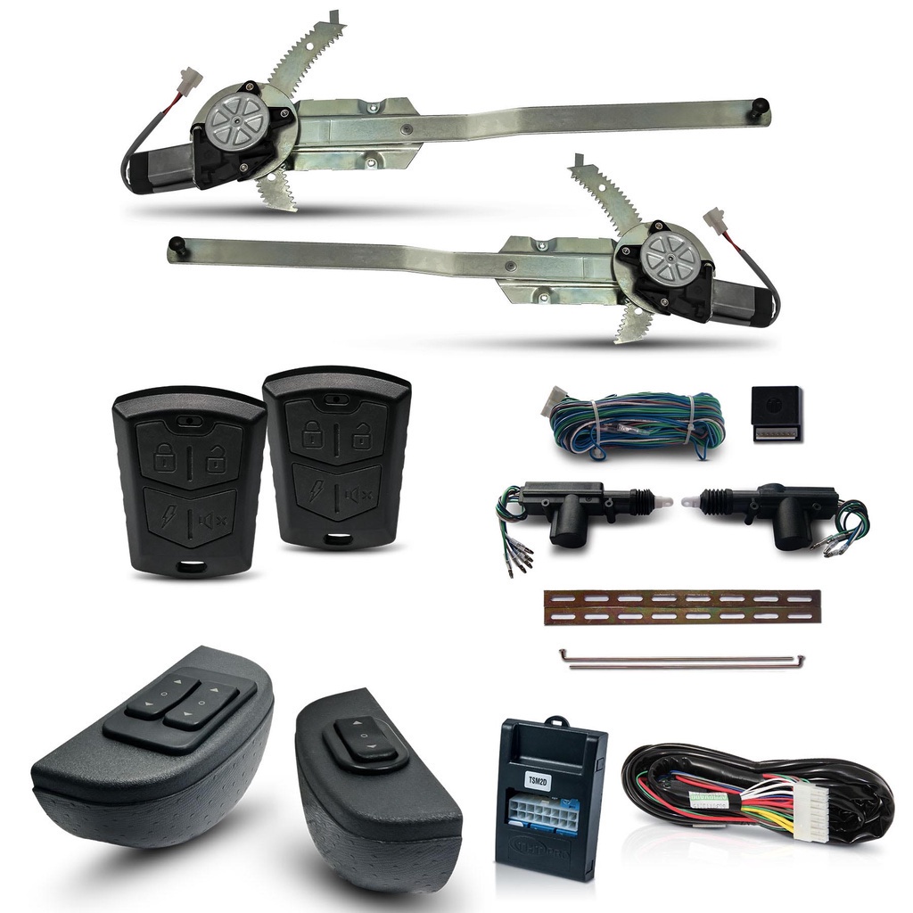 Kit Vidro Eletrico + Trava e Alarme VW Passat 1975 a 1989 Inteligente Ultraled Verde