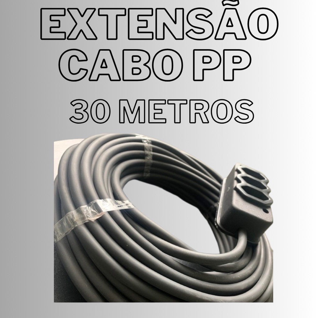 EXTENSÃO ELÉTRICA CABO PP 2X2,5MM 30METROS