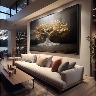 Quadro Decorativo Grande Luxo Árvore Gold