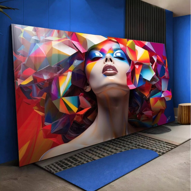 Quadro Decorativo 112x82cm Full HD Transformação Colorida de Mulher em Oferta na Shopee