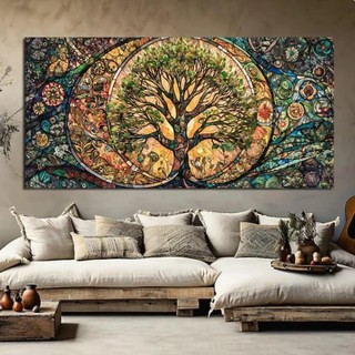 Quadro decorativo 112x82cm Full HD Arvore da Vida Psicodelica em Oferta na Shopee