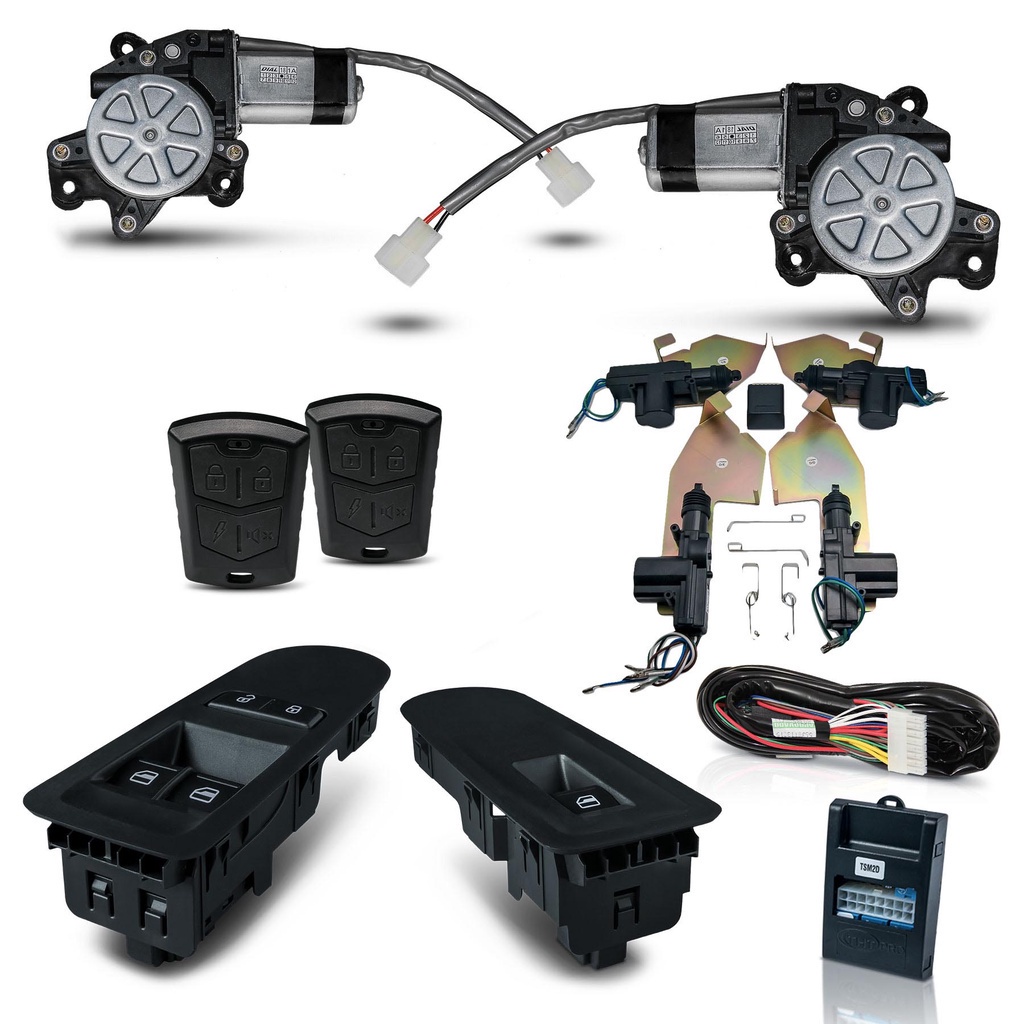 Kit Vidro Eletrico + Trava e Alarme VW UP 2 ou 4p Dianteiro Inteligente