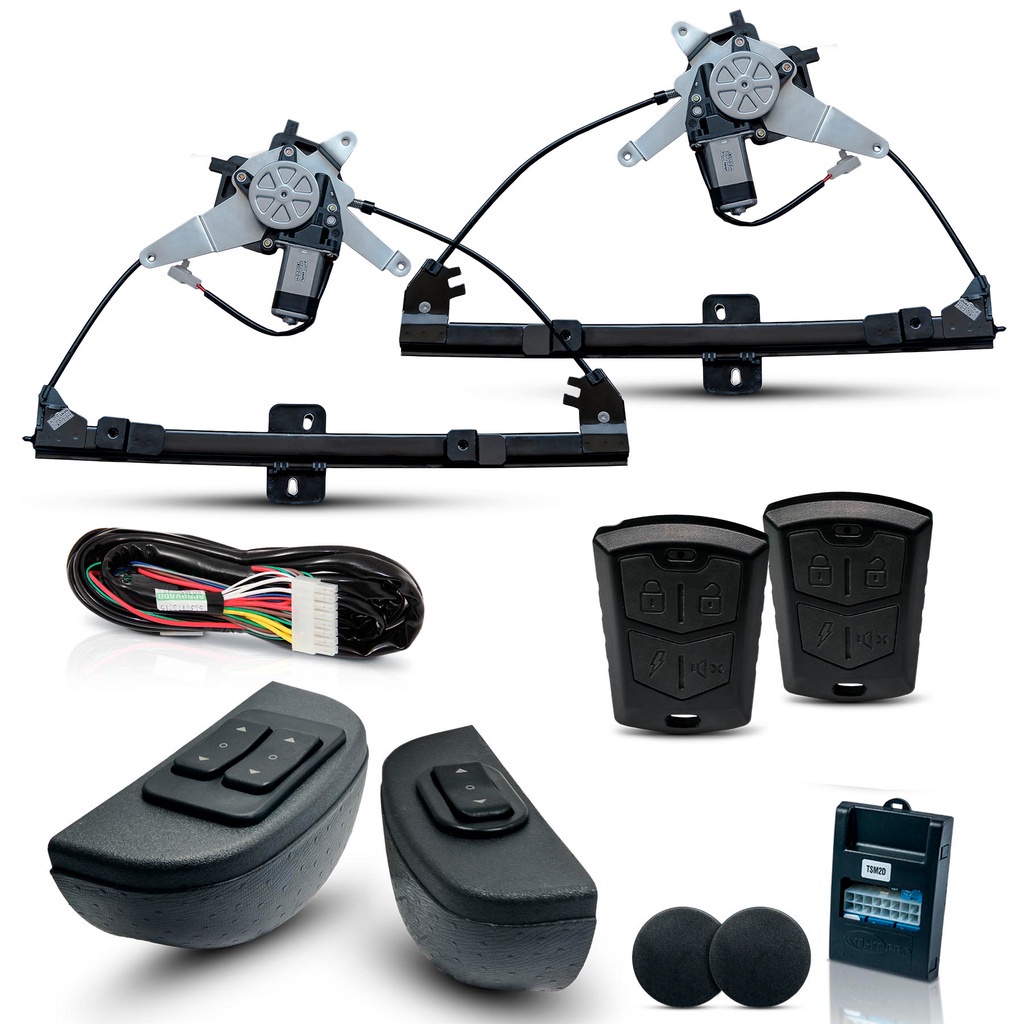 Kit Vidro Eletrico + Alarme Uno 2P (85/14) Alternativo Inteligente