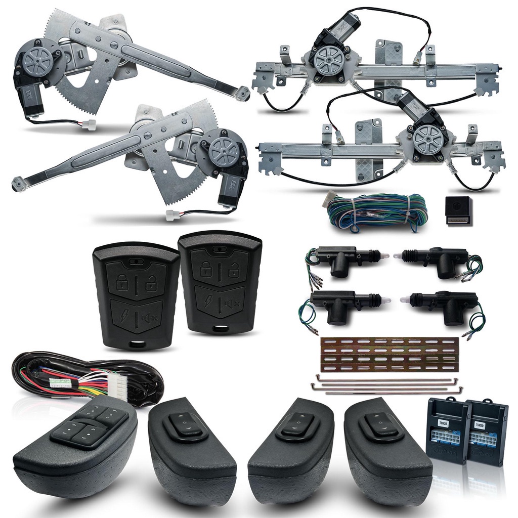 Kit Vidro Eletrico + Trava e Alarme Ranger 4 Portas Compl Ate2012 Inteligente