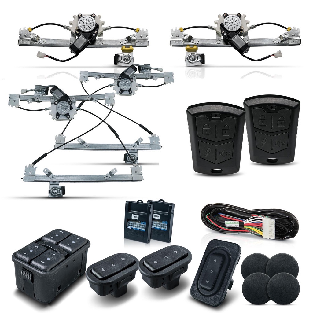 Kit Vidro Elétrico + Alarme Agile 4 Portas Completo Inteligente