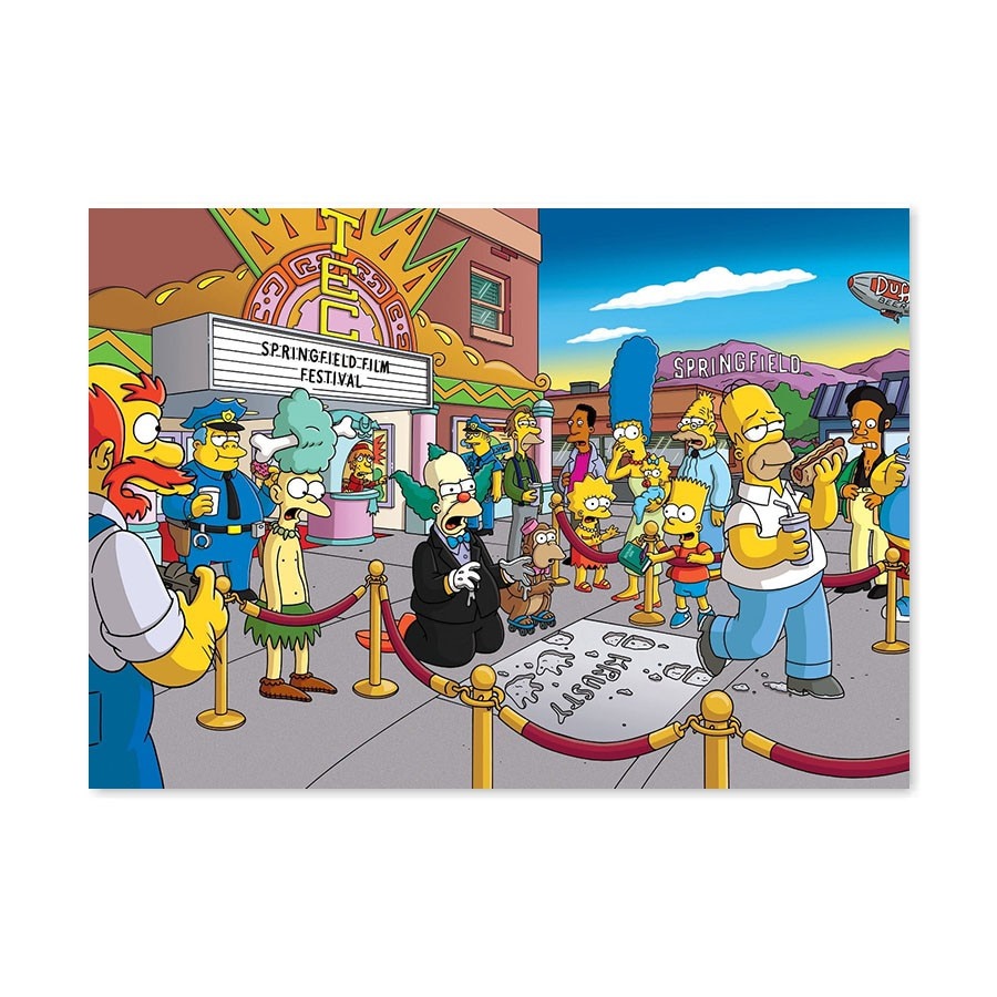Placa Decorativa Homer Simpson Pisando na Calçada da Fama do Krusty