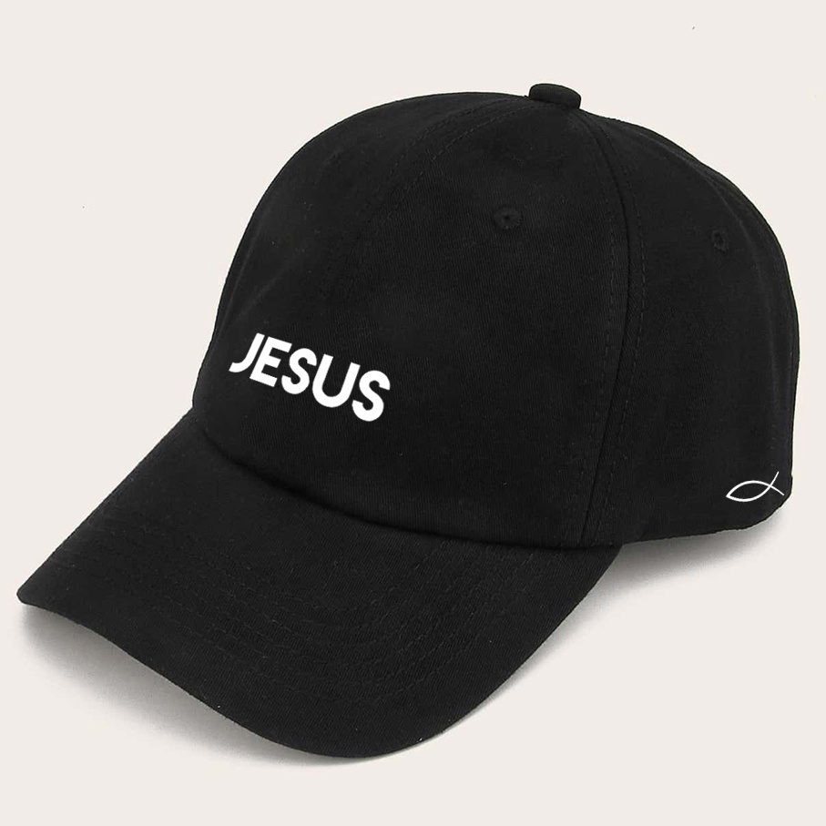 bone baseball preto Masculino Jesus Cristo Escrita em Oferta na Shopee