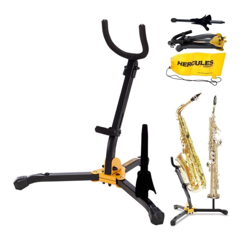 SUPORTE COMBINADO P/SAX ALTO TENOR SOPRANO FLAUTA CLARINETE HERCULES DS532BB