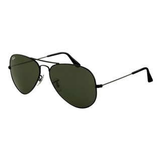 Óculos de Sol Aviador Armação Preta Lentes Preta Cristal Proteção UV