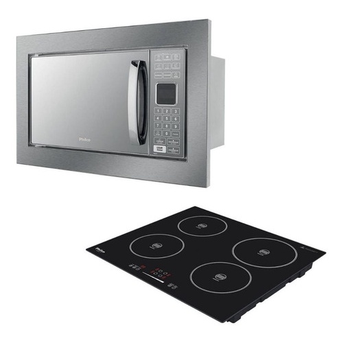 Microondas Embutir Philco 25l + Cooktop Philco Indução 220v