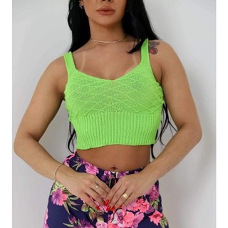 Cropped Trico Alsinha / Escamas / Moda Blogueirinha ( cores variadas)