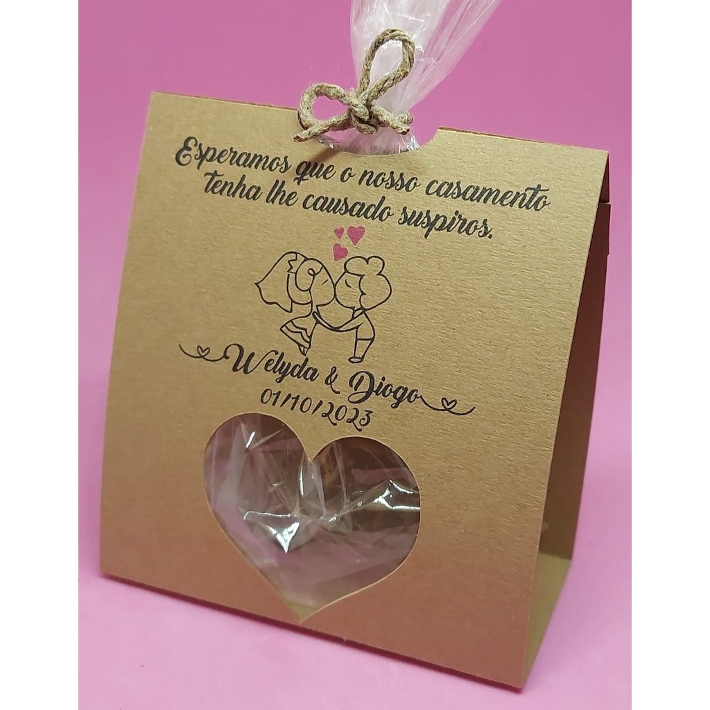 Lembrancinha Rústica aniversário 15 anos, casamento, noivado, bebê, maternidade, revelação  PERSONALIZADA Mini Suspiros