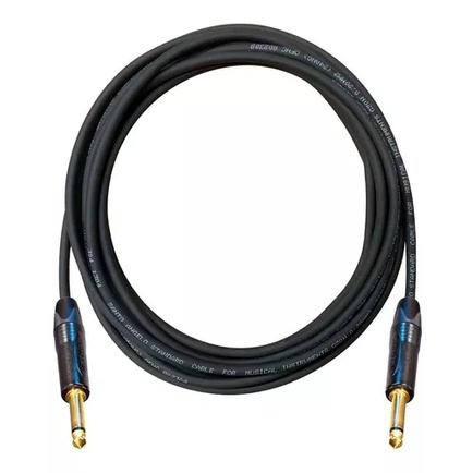 CABO PROFISSIONAL PARA INSTRUMENTO VIOLÃO GUITARRA BAIXO P10 / P10 7 METROS NEUTRIK GOLD