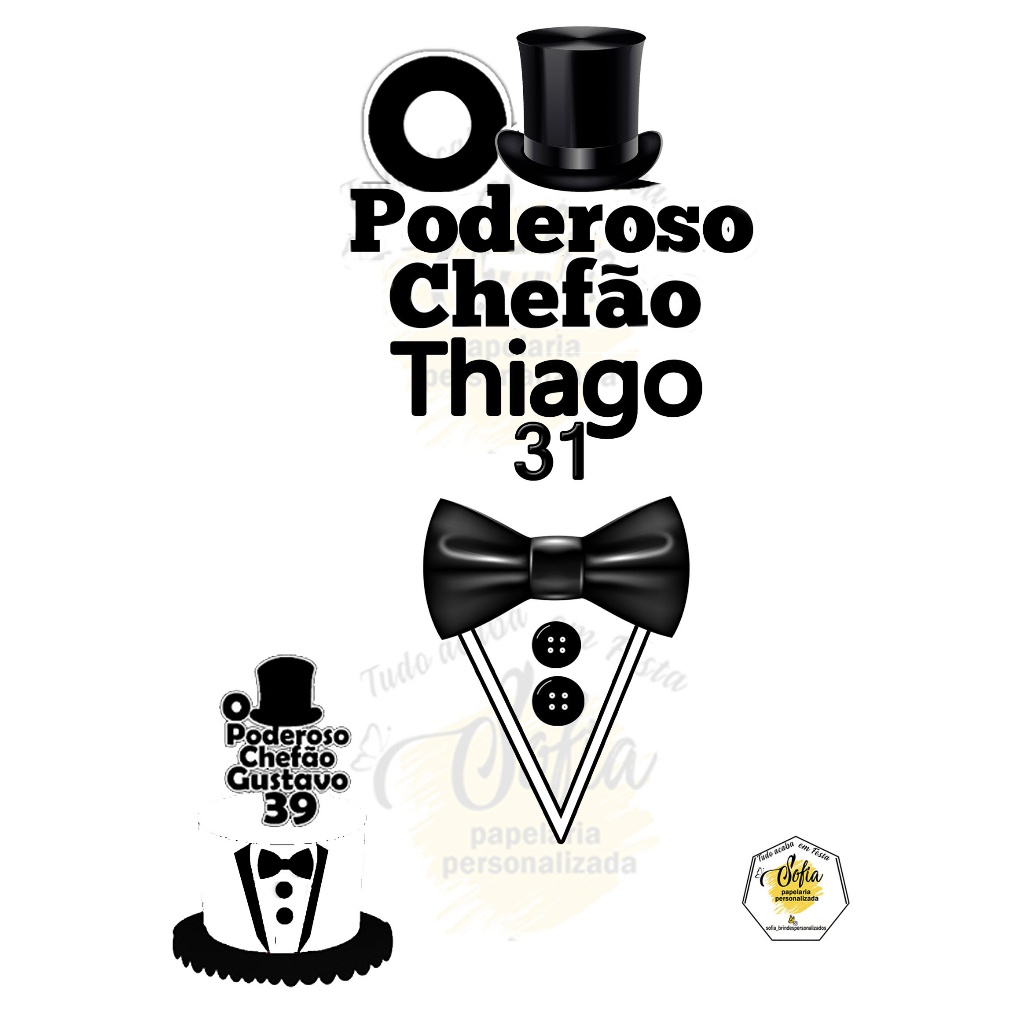 Topo de Bolo Poderoso Chefão - Comprar com Melhor Preço em Padaria