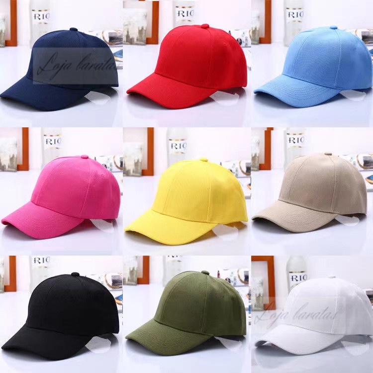 Boné Esportivo Aba Curva Unissex Masculino Feminino Básico Casual Liso Com Ajuste em Oferta na Shopee