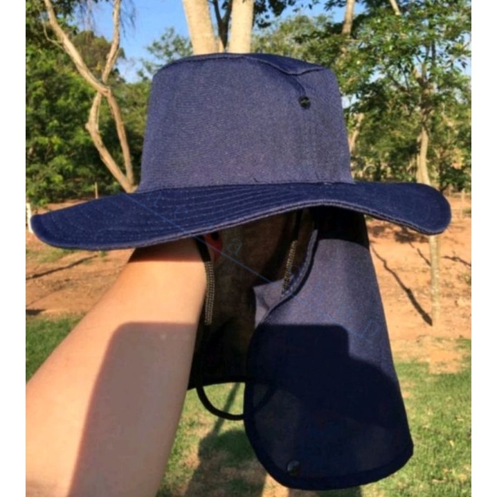 Chapéu de Pescador Com  Proteção de Pescoço Pedreiro Trilha Carpinteiro Chapéu Australiano