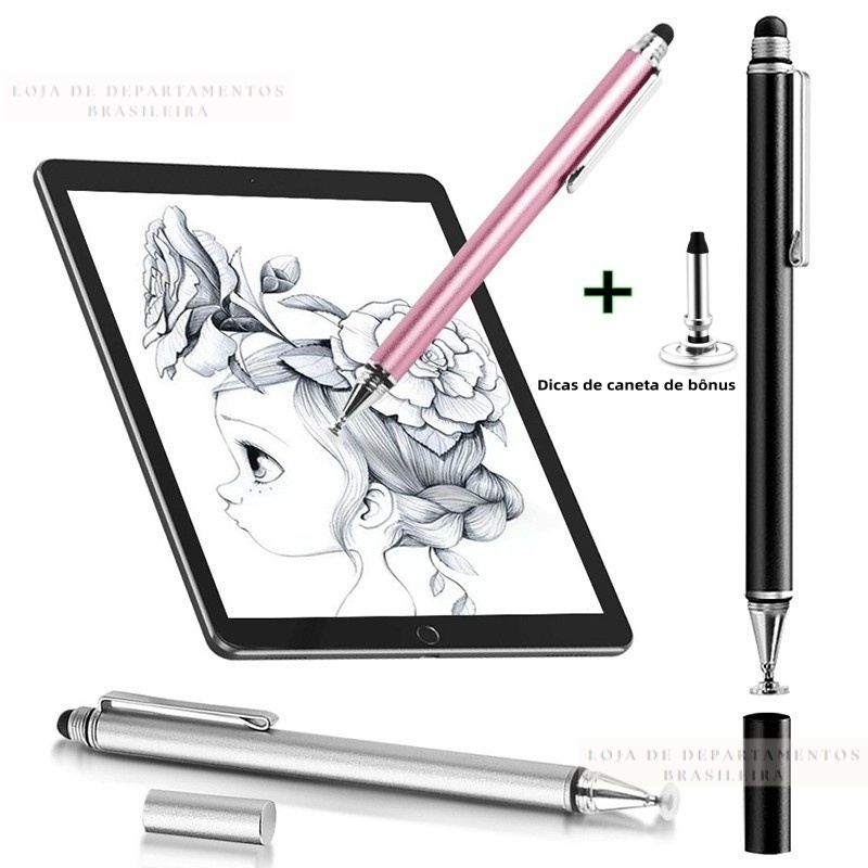 Caneta Stylus 2 Em 1 Universal Digital Tablet / TeLa Capacitiva Caneta Stylus  Dicas de caneta de bônus