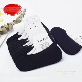 Kit 10  Pares 5 Pares Meias Sapatilha Soquete Invisível Com Silicone Feminina Tamanho 34-40 *SO TEMOS COR NUDE* em Oferta na Shopee
