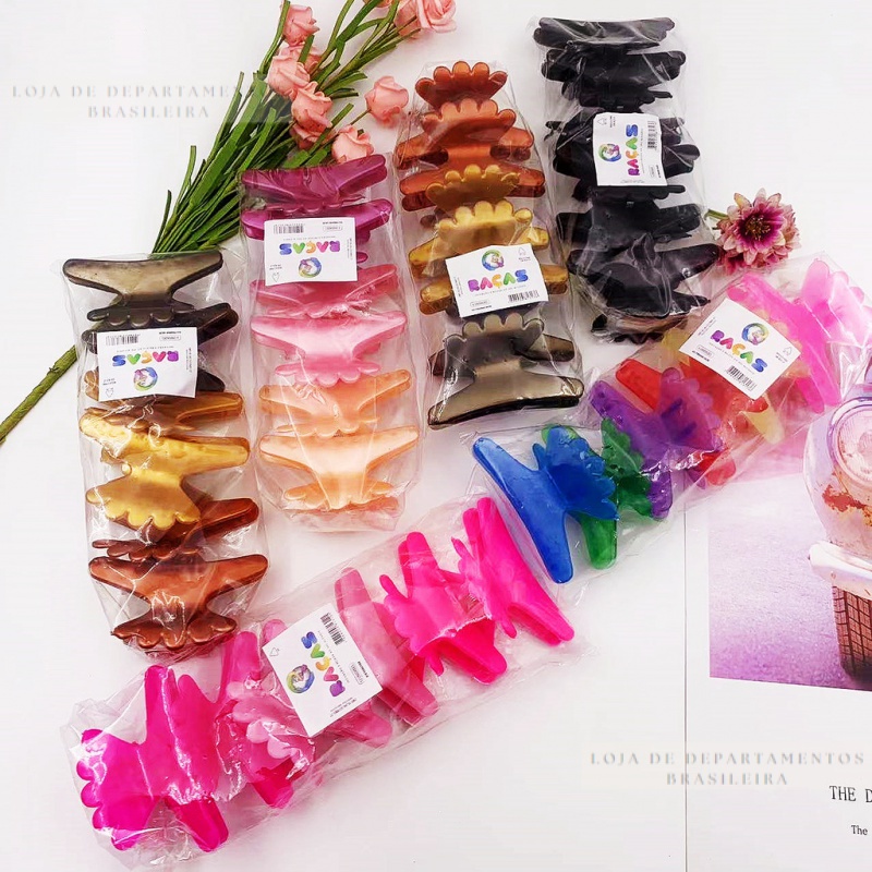 Kit 12 Kit 6 Piranhas Para Cabelo Tipo Sal ão De Beleza  Prendedores para cabelo com 6  - 12 unidades/ Presilha em Oferta na Shopee