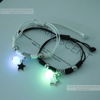 2022 gato estrela lua luminosa pulseira casal charme artesanal corda ajustável correspondência amigo pulseira amor infinito presentes da jóia