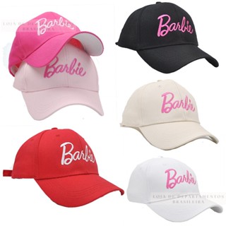 Bonés de beisebol ajustáveis com carta bordada curva para Criança, chapéu Barbie sombreado ao ar livre, acessórios rosa para meninas, roupas da moda