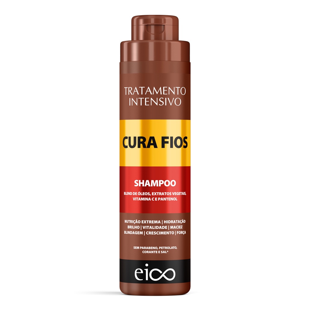 Eico Tratamento Cura Fios Shampoo 800ml Condicionador Leave-in Sem Sal 750ml Crescimento Força · foto 2