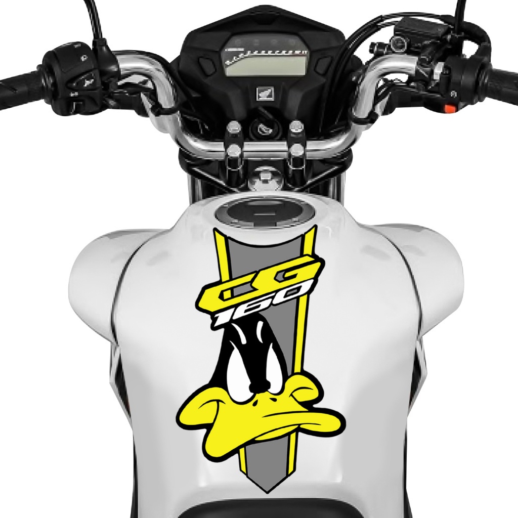 Adesivo Tanque de Moto Honda Cg 160 Pato Amarelo Decorativo Sticker