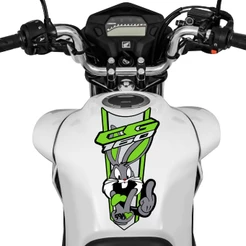 Adesivo Tanque de Moto Honda Cg 160 59D Coelho Verde e Cinza Decorativo Sticker