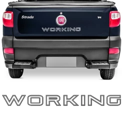 Adesivo Working Tampa Traseira Caçamba Strada 2013 14 15 16 2017 Emblema