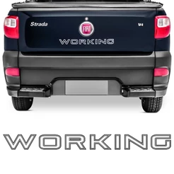 Adesivo Working Tampa Traseira Caçamba Strada 2013 A 2017 Emblema