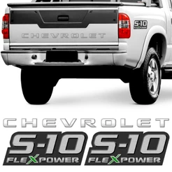 Kit Adesivo S10 S-10 Flexpower 2009 A 2011 + Faixa Tampa Traseira Grafite