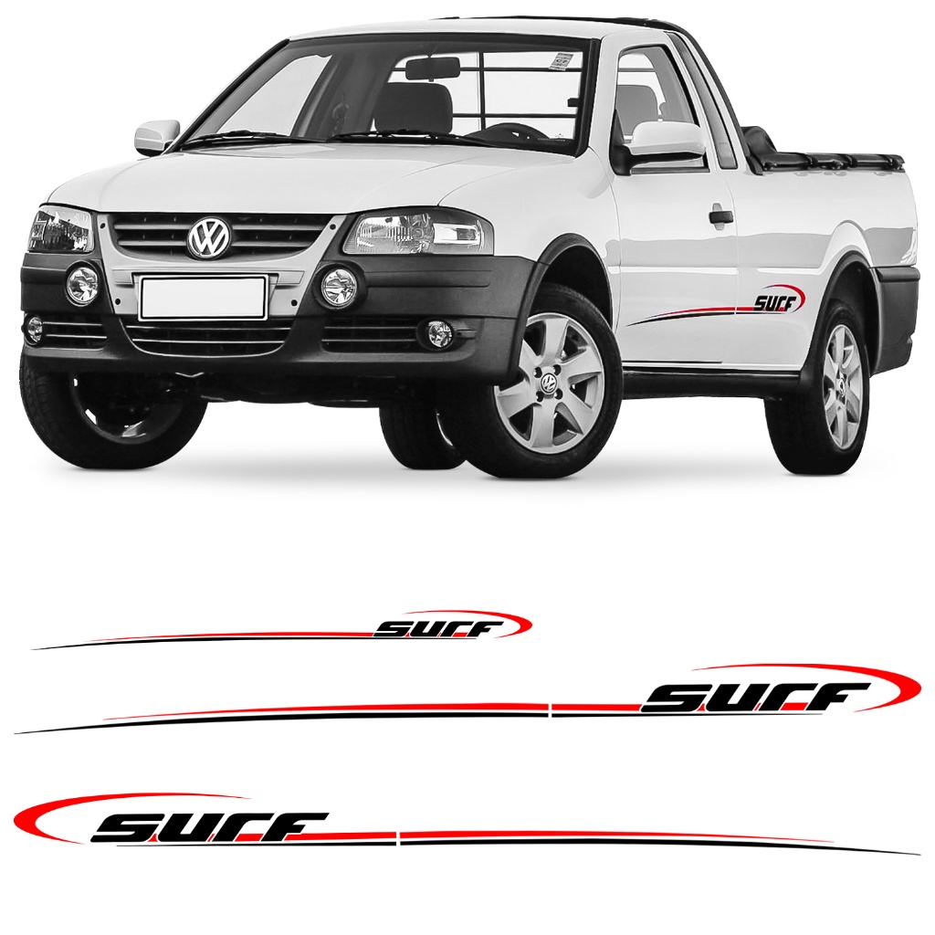 Kit 3 Adesivos Vinil Faixa Lateral Saveiro Parati G4 Surf 2006 07 08 09 10 11 2012 Colante Stickers