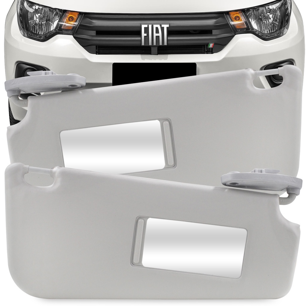 Quebra Sol Fiat Mobi 2017 A 2021 Cinza Com Espelho