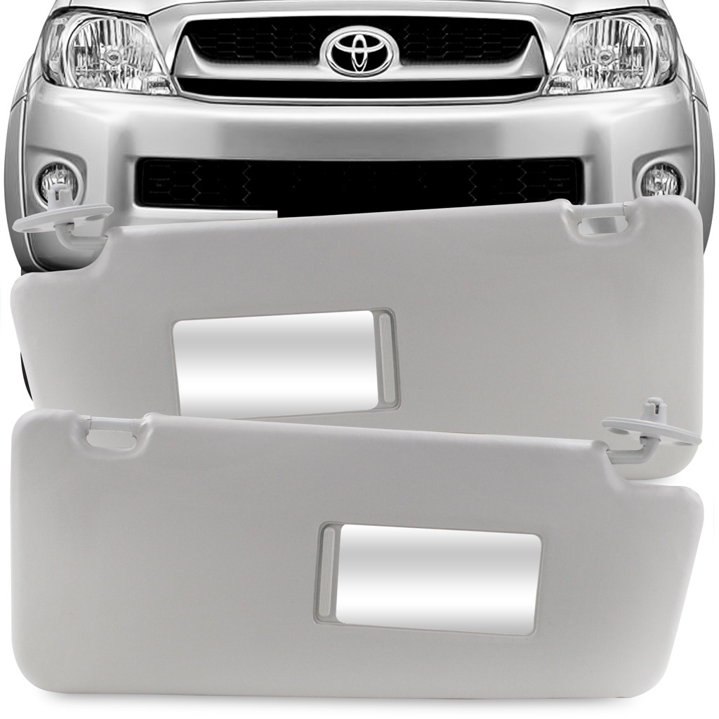 Quebra Sol Hilux 2004 A 2014 Cinza Com Espelho
