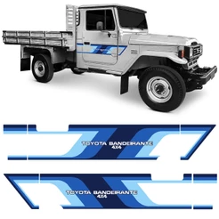 Kit 2 Adesivo Vinil Faixa Lateral Bandeirante 4x4 Azul Sem Carroceria Chassis