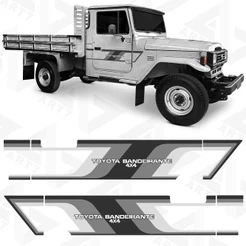 Conjunto 2 Adesivo Faixa Lateral Bandeirante 4x4 Cinza Sem Carroceria