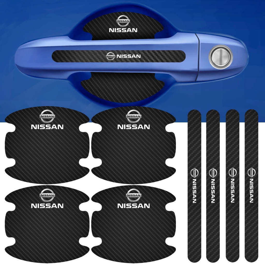 Kit 8 Peças Adesivo Protetor Maçaneta Frontier Kicks Leaf Livina March Sentra Tida Versa Fibra