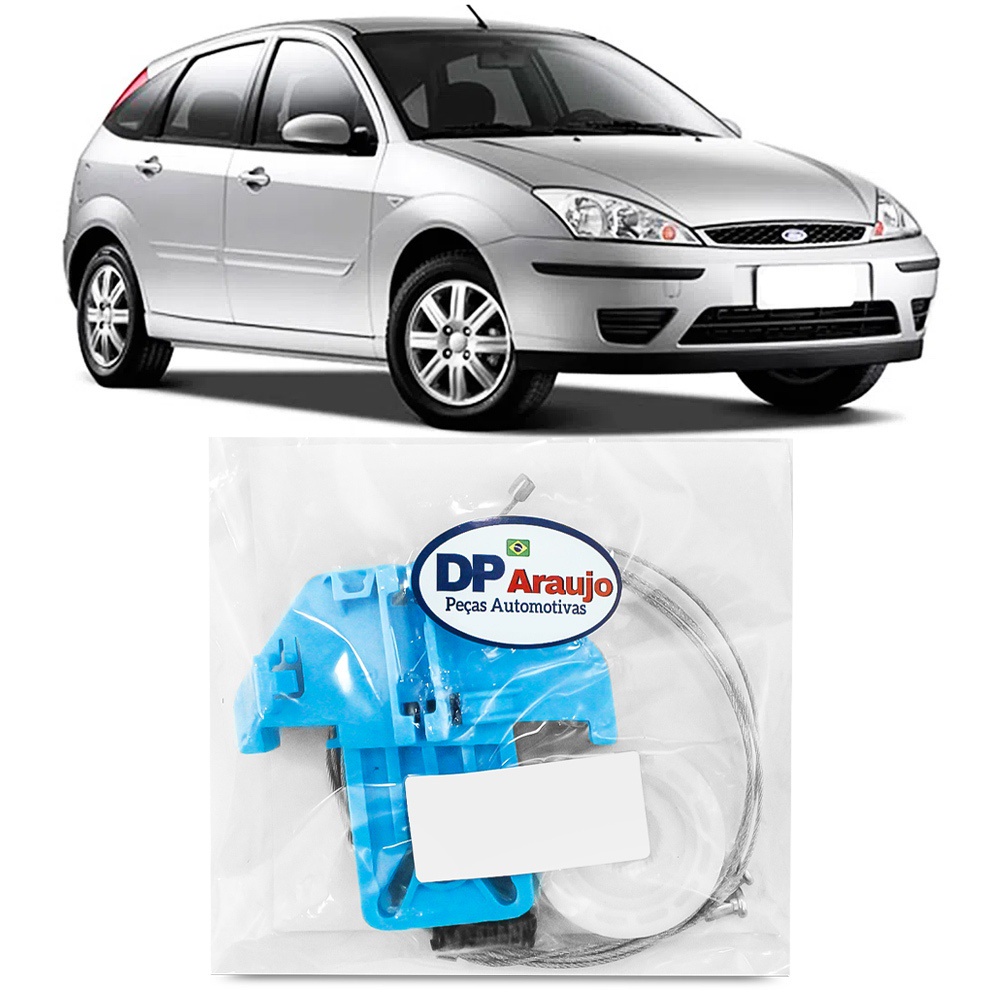 Kit Reparo Maquina Vidro Focus 2000 2001 2002 2003 2004 2005 2006 2007 2008 Com Arraste Cabo Traseiro Eletrico Traseira Eletrica Ford
