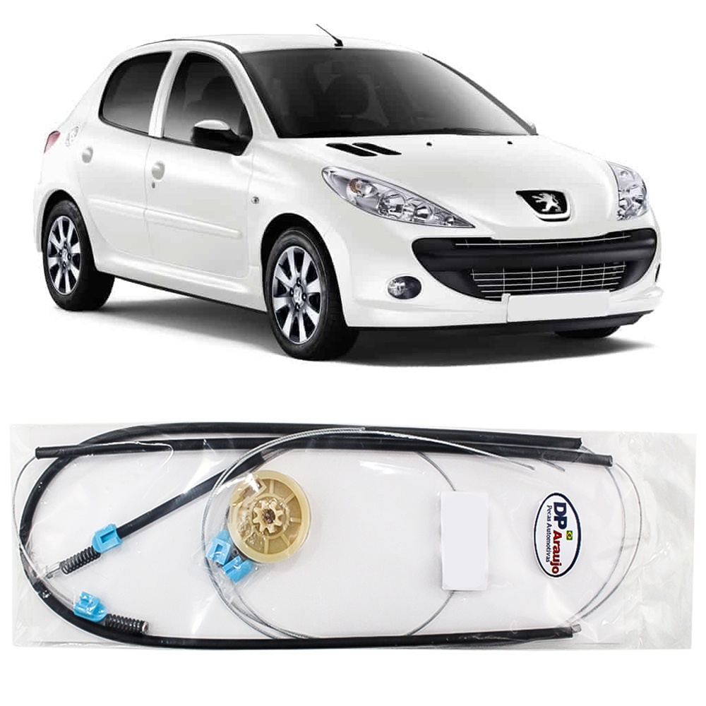 Kit Reparo Maquina Vidro Eletrico Peugeot 207 2007 2008 2009 2010 2011 2012 2013 Cabo Dianteiro