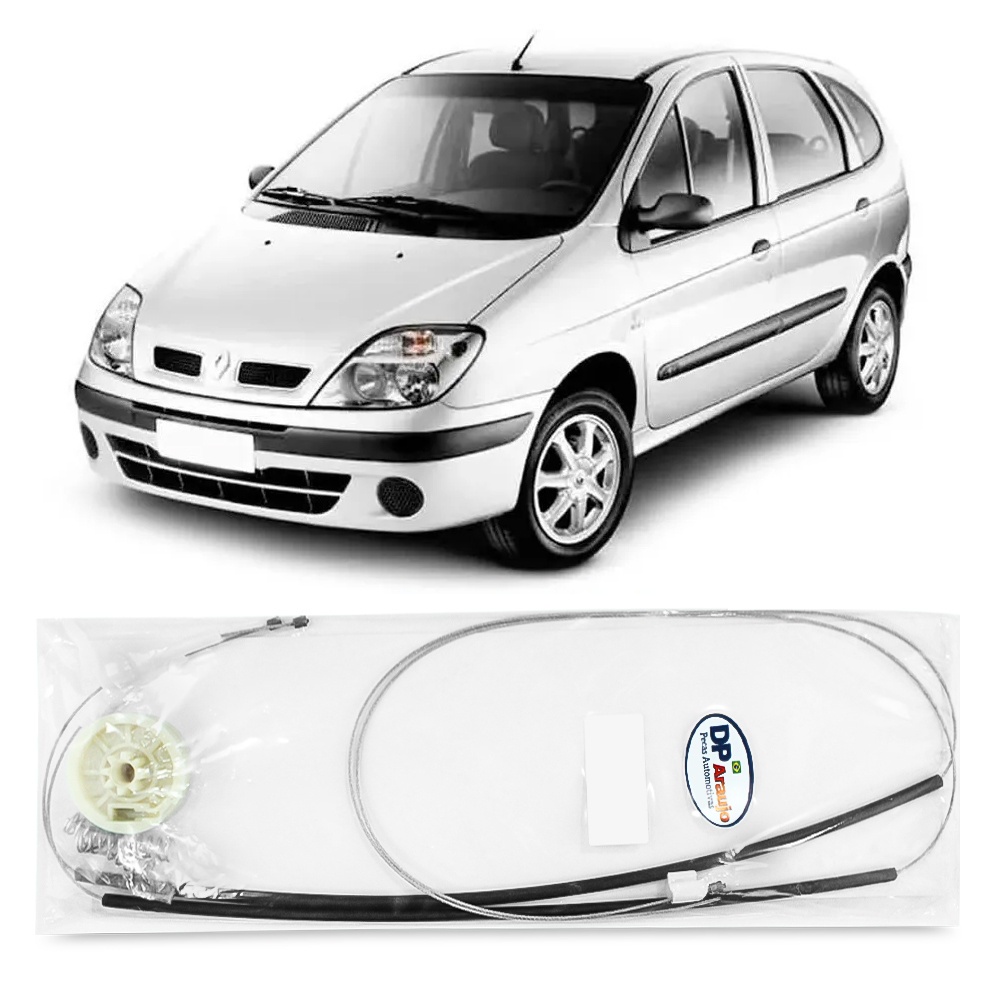 Kit Reparo Maquina Vidro Eletrico Dianteiro Renault Scenic 2000 2001 2002 2003 2004 2005 2006 2007 2008 2009 2010 Cabo