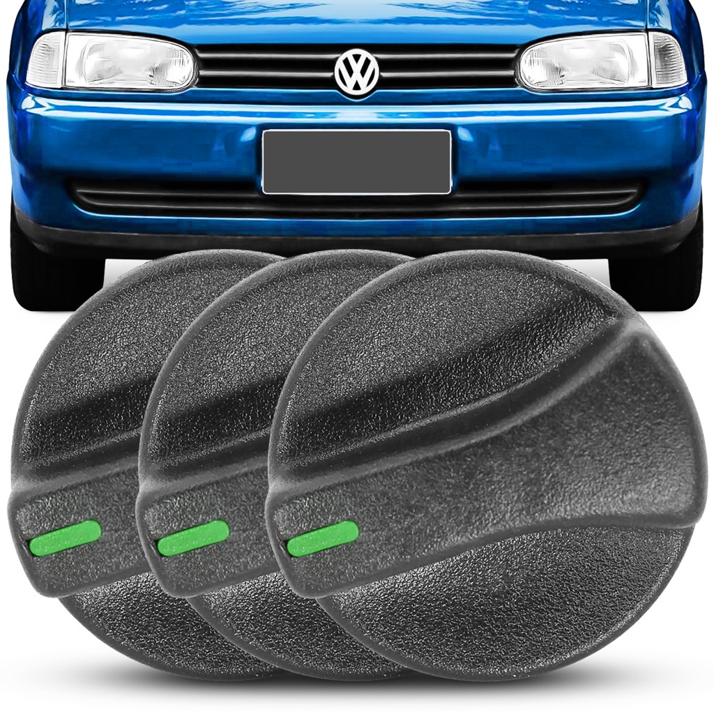Kit 3 Botao Ar Painel Gol Parati Saveiro Bola G2 95 96 97 98 99 G2 03 Unidades Led Verde
