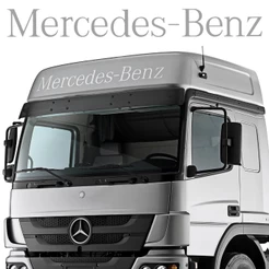 Adesivo Faixa Caminhão Compatível Emblema Mercedes Benz Testeira Quebra Sol Prata