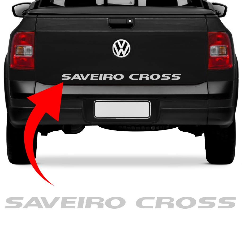 Adesivo Tampa Traseira Saveiro Cross G5 2011 2012 2013 Faixa Prata