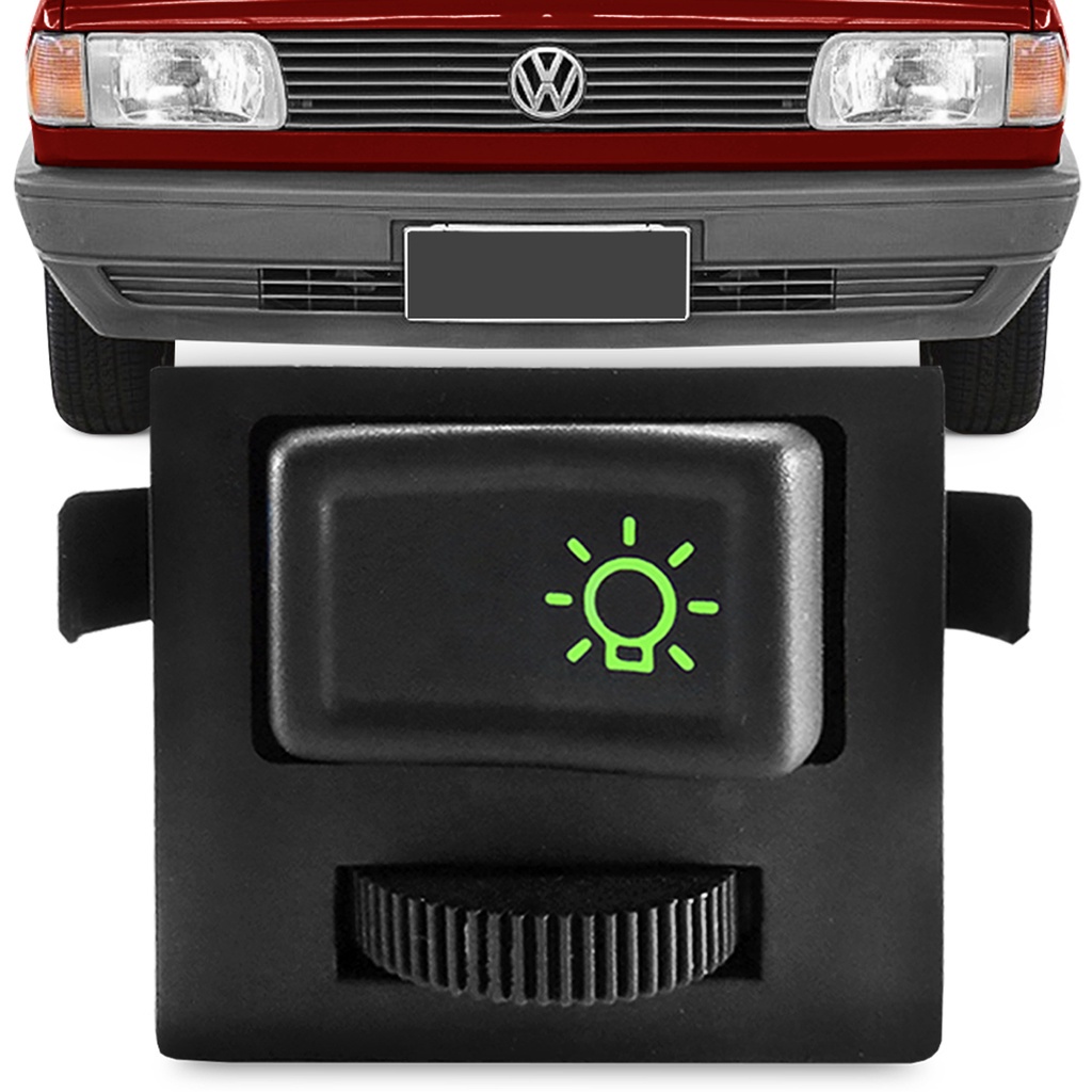 Interruptor Botao Farol Gol Saveiro Parati Voyage 1987 a 1995 Santana 1984 a 1992 Quantum Com Reostato