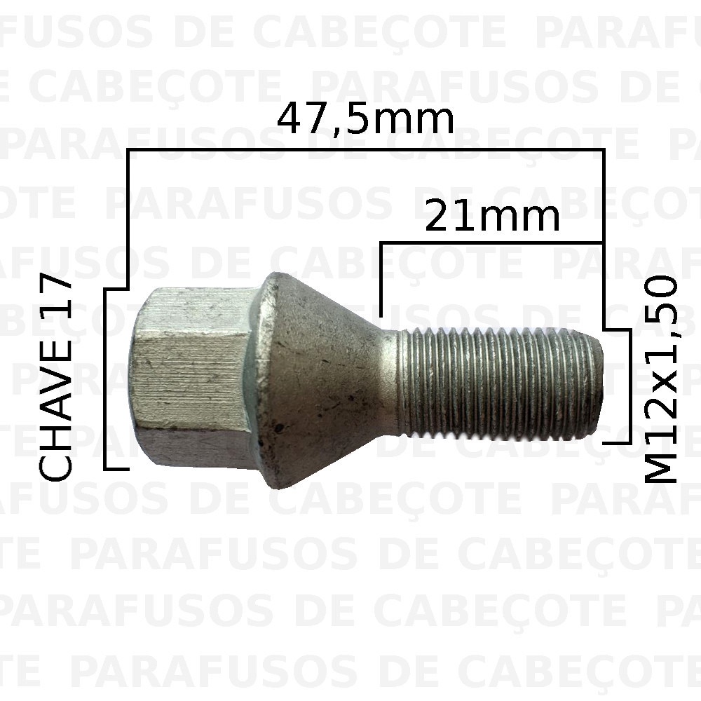 18 Parafuso de Roda Liga Leve / Roda de Ferro FIAT Palio/Strada/Siena/Argo/Mobi/Stilo.... ORIGINAL FIAT