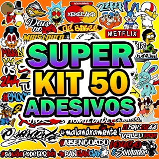 Super Kit 50 Adesivos Para Moto Carro Capacete 244 Grau Osascorte Mandrake Esquece Frases