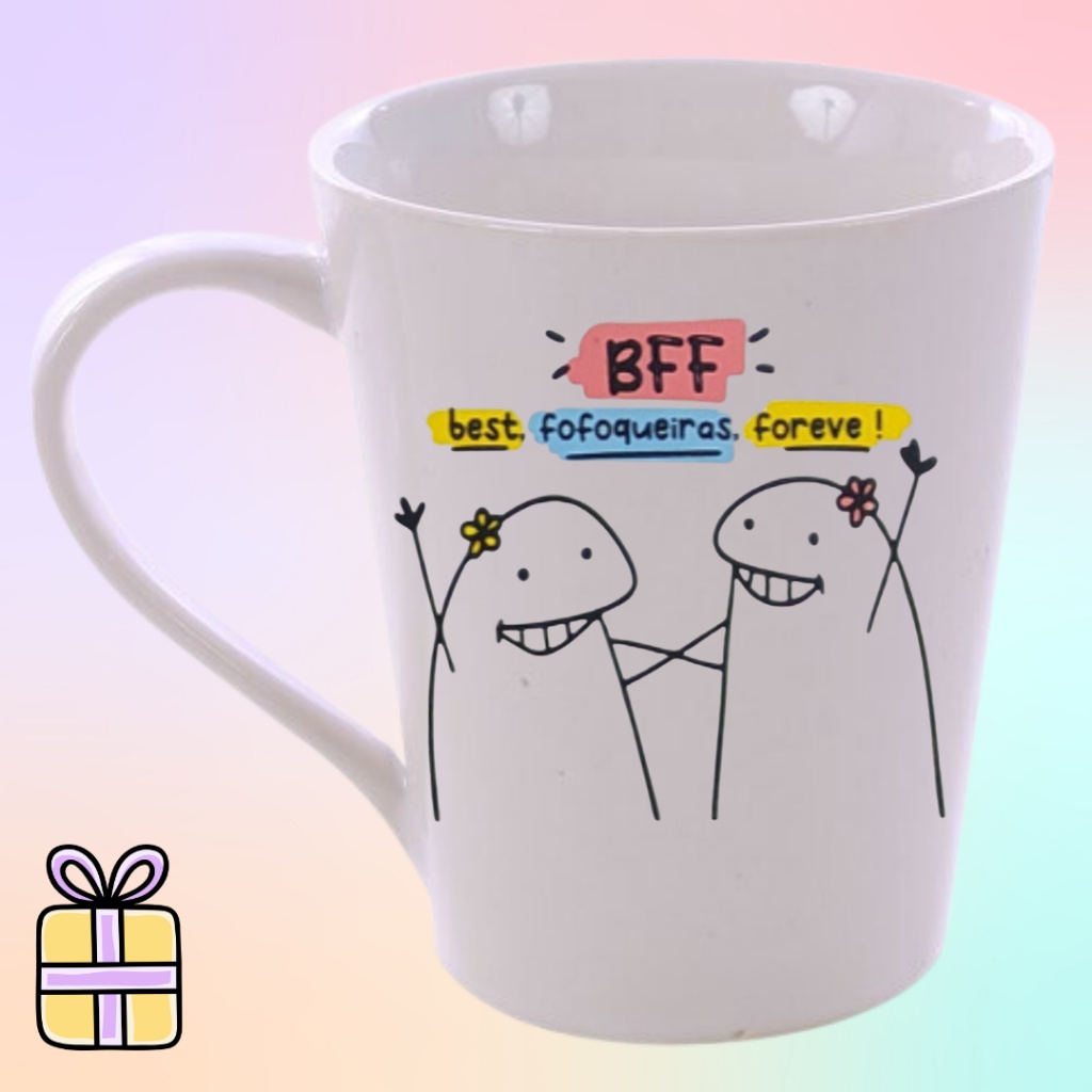 Caneca BFF Best, Fofoqueiras, Forever Personalizadas Meme Flork Bento Diversas Frases 300ml