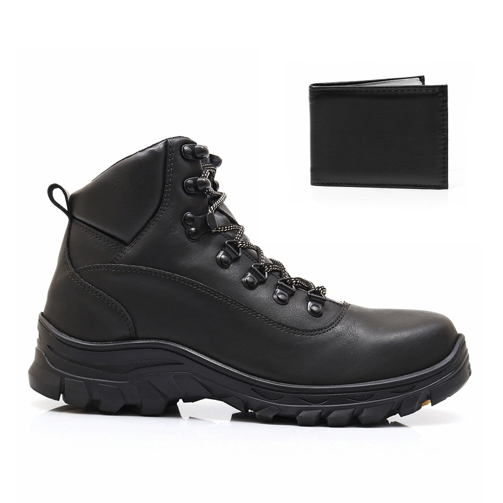 Bota Masculina Adventure Trilha Discovery Coturno Masculino Kit Com Carteira