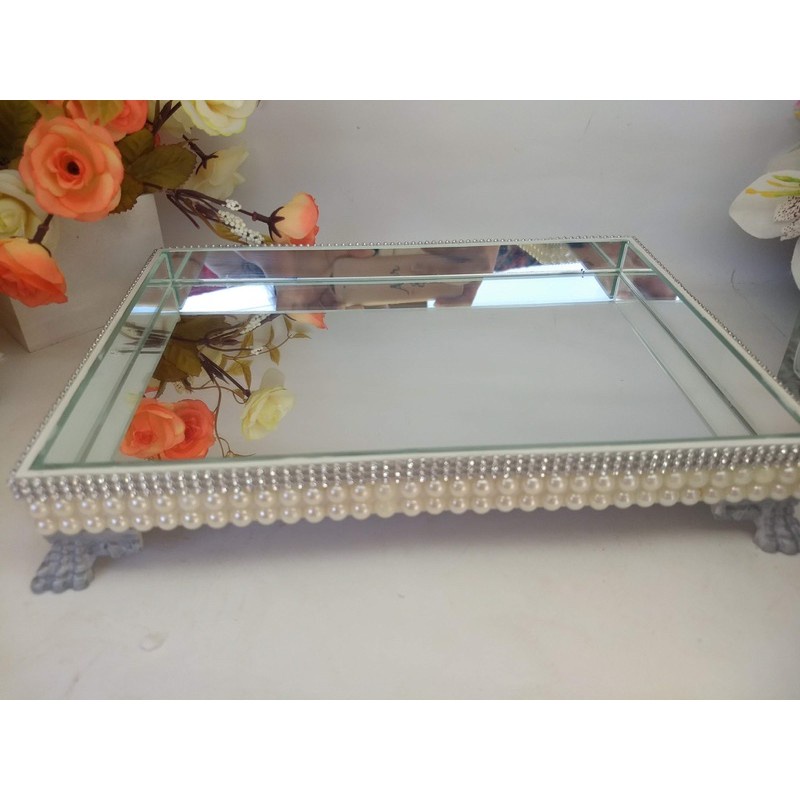 Bandeja Espelhada Organizador P/ Perfumes Lavabo Decoração 20x30