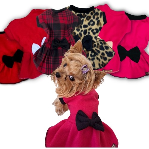 Vestidinho Pet Fêmea, Roupinha tipo Vestido Soft, Roupa para Cachorros e Gatos